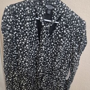 Floral Black and White Dress